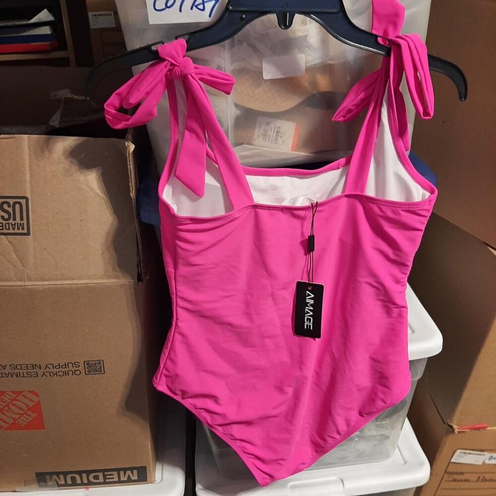 Nwt Aimage Solid Square Neck Adjustable Push Up B… - image 2